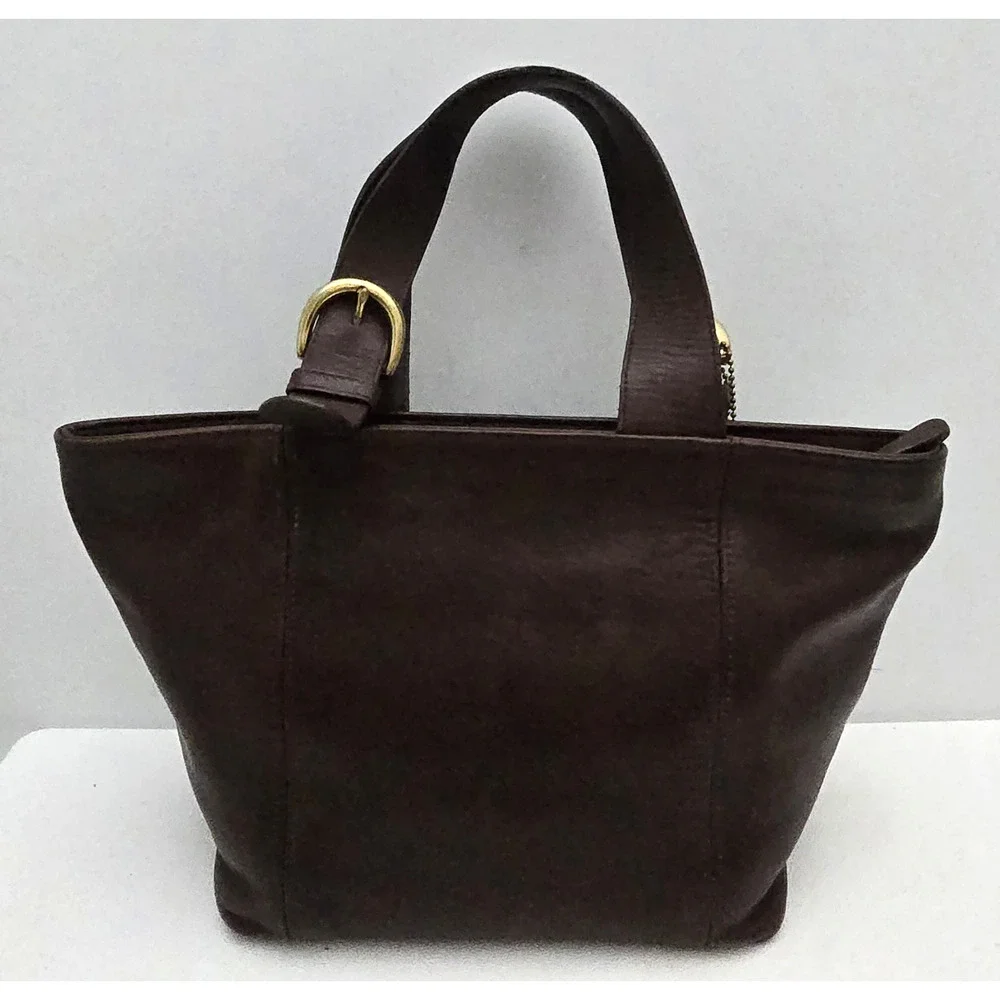 Authentic COACH Waverly Bag 4133 Mahogany Dark Brown Leather Satchel Tote 1990s